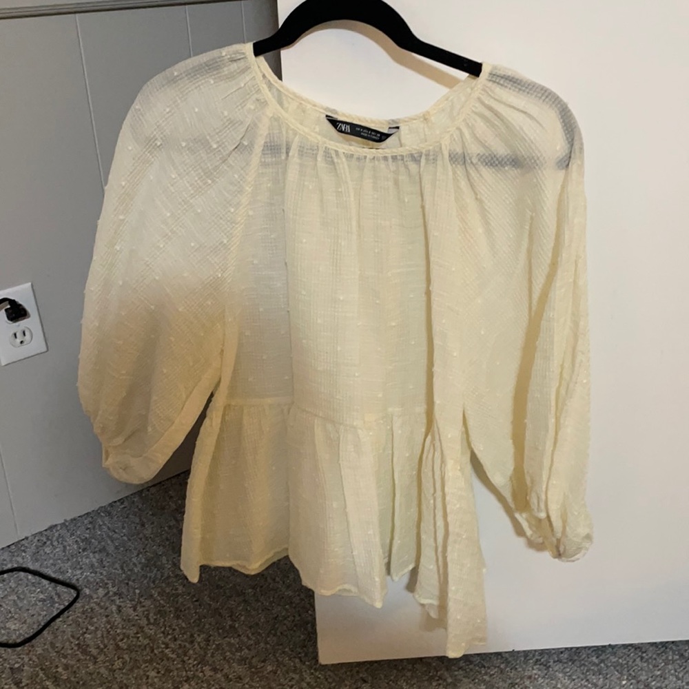 ZARA cream blouse